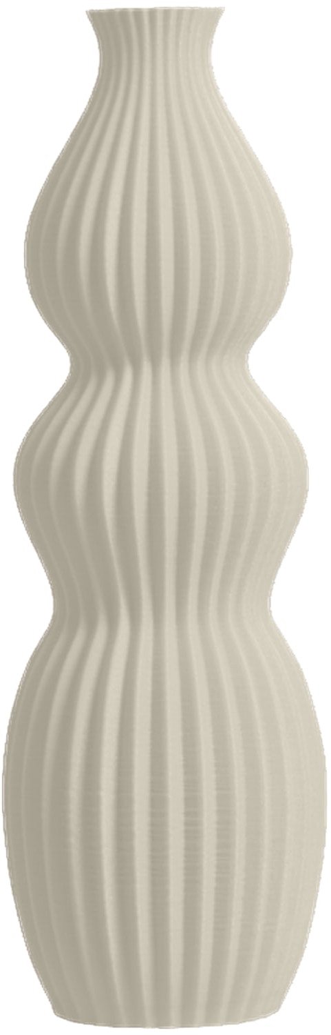 Layvo ISOLA Vaasje - Crème - D9 x H25 cm - droogbloemen vaasje - gerecycled plastic