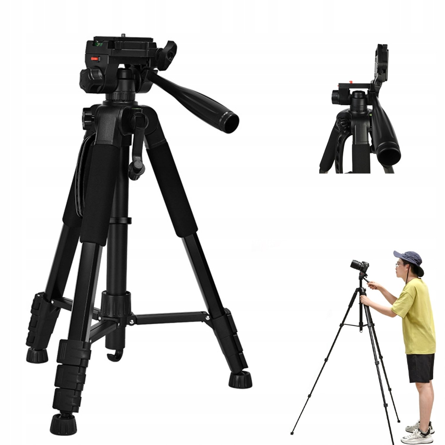 Merkloos Statief voor Camera en Telefoon, 180 cm Hoog