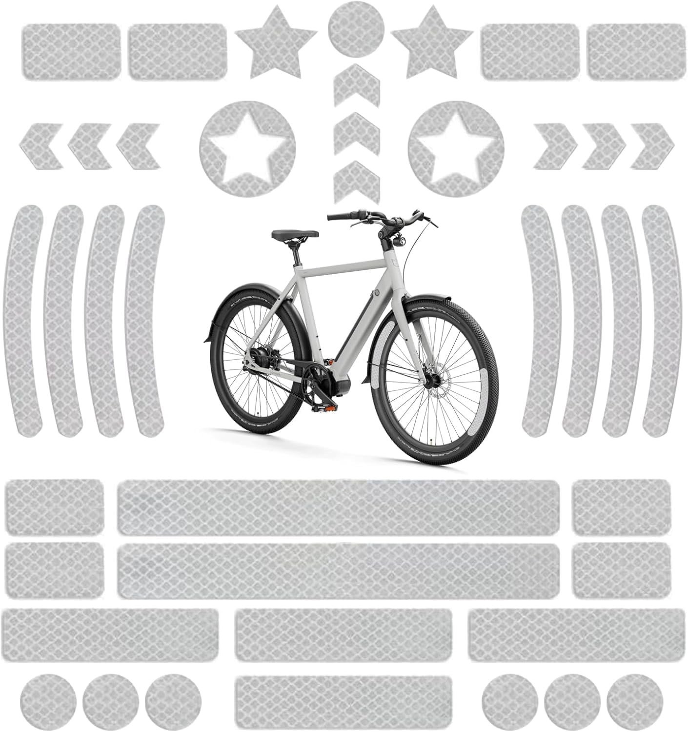 Reflectorenset voor Fietsen en Motoren - Spakenreflectoren, Helm- en Frame Reflectoren, StVZO Goedgekeurd, Veiligheid en Zichtbaarheid Verhogen
