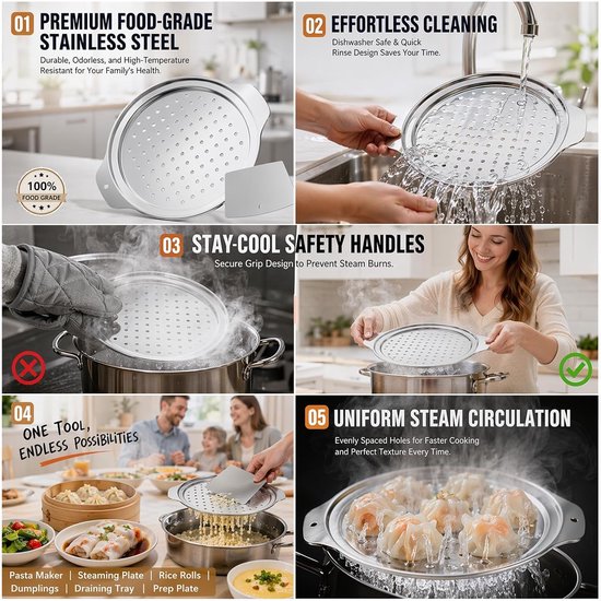 Spätzlepers van roestvrij staal met schraper en zeef voor perfect spätzle maken, ideaal voor pasta en noedels — afbeelding 3