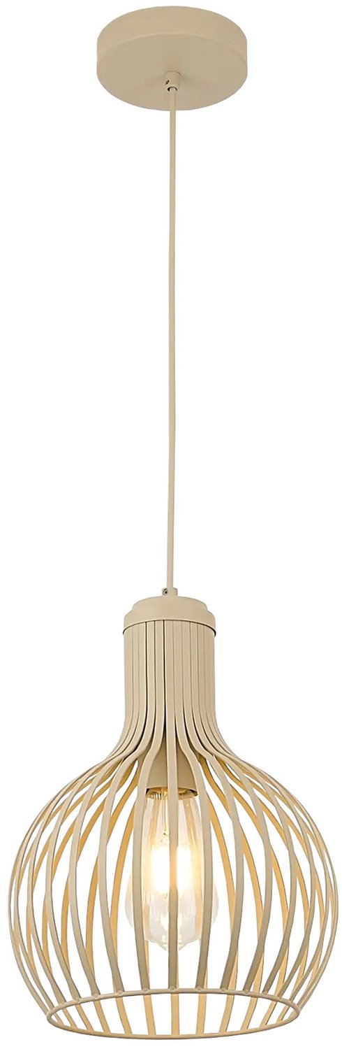 RAGA hanglamp in beige, diameter 23,5cm, met E27-fitting, lichtbron niet inbegrepen, Deco-collectie
