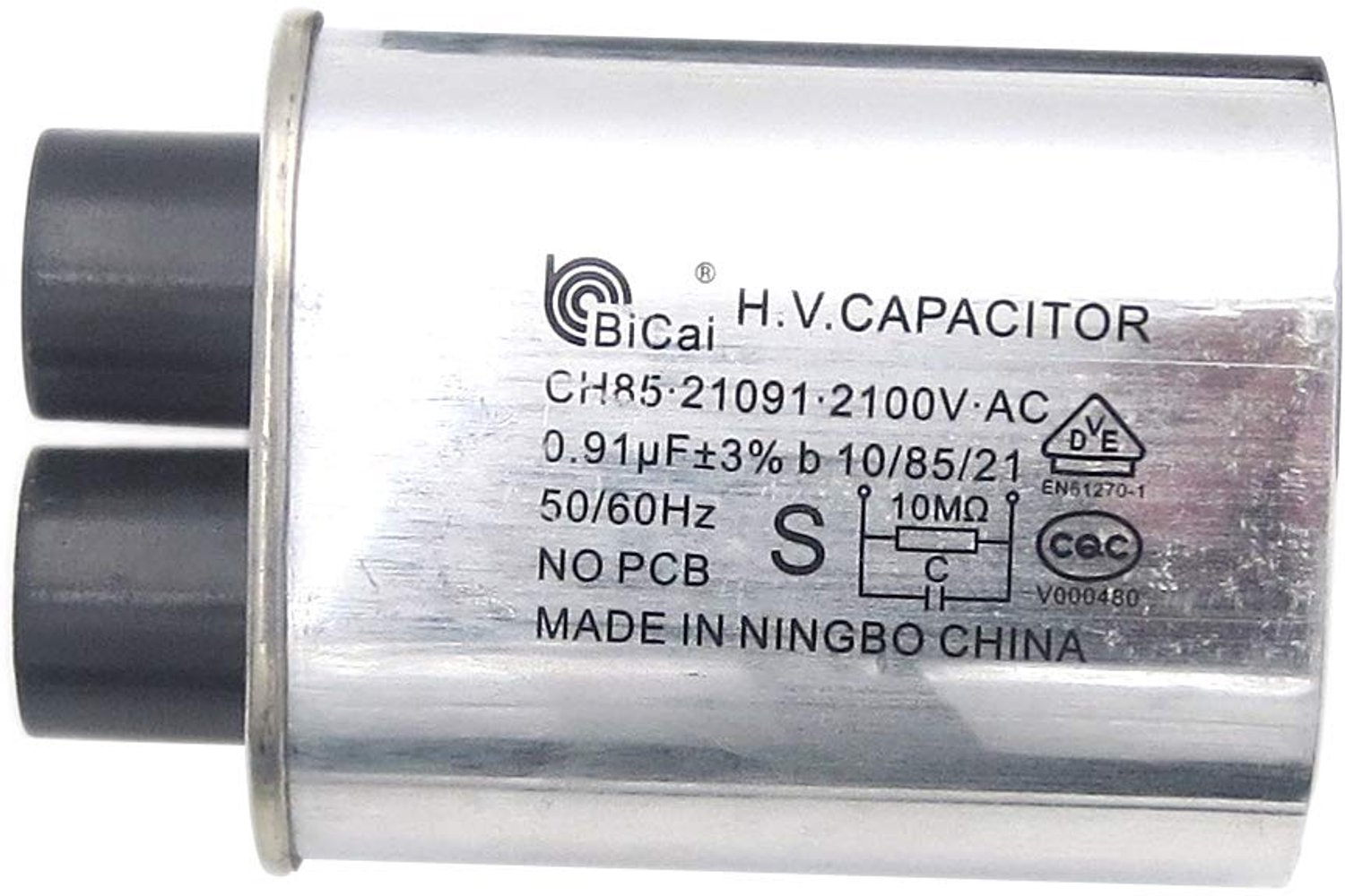 Meter Star CQC Universal Household Microwave HV Capacitor Replacement 2100V 0.91uF MFD Compatible ch85 21091 AC - ShopVlot