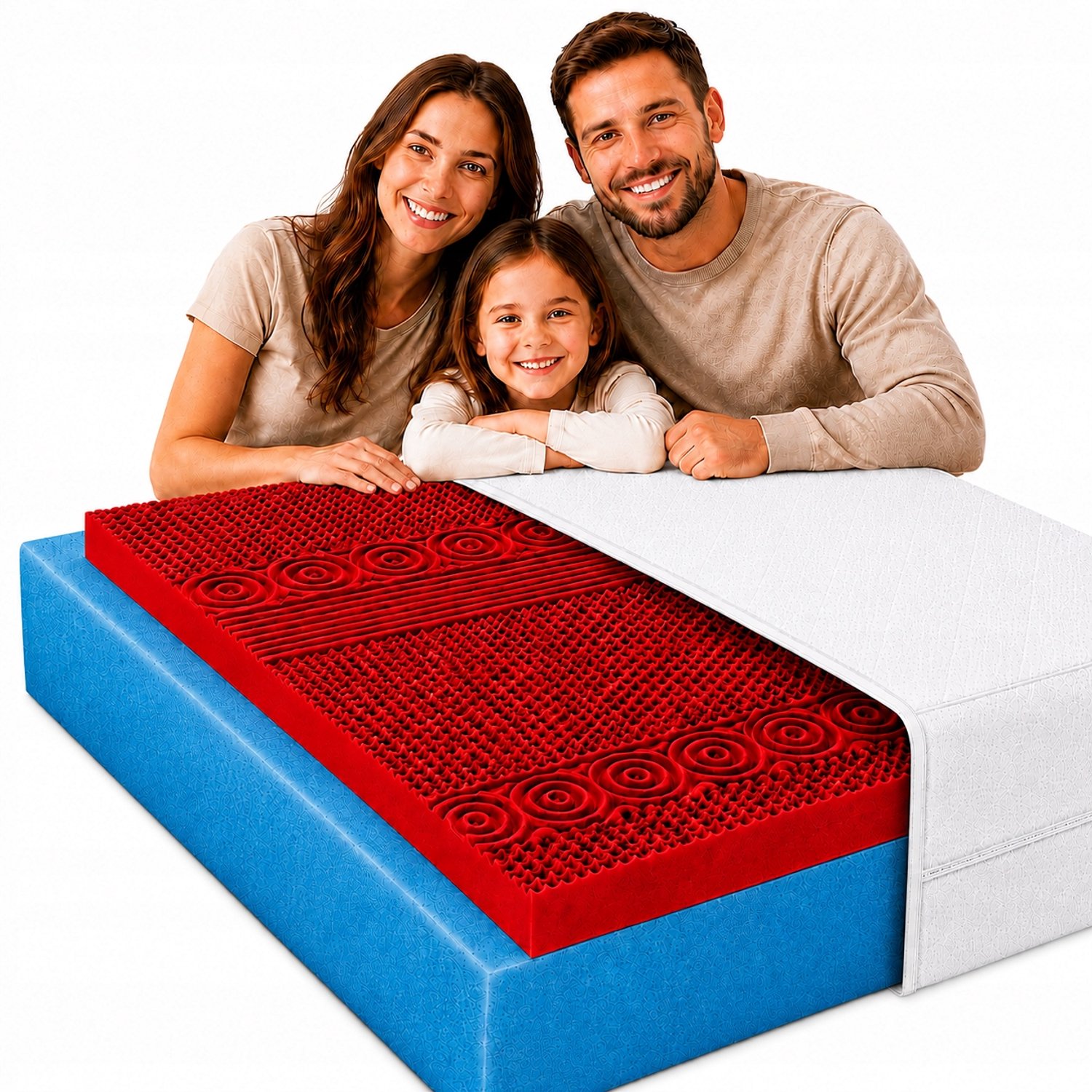 MATERACE Z GÓR Flexi Zone Premium Matras 90x200cm - 7 Zones HR Schuim, 14cm H1/H2