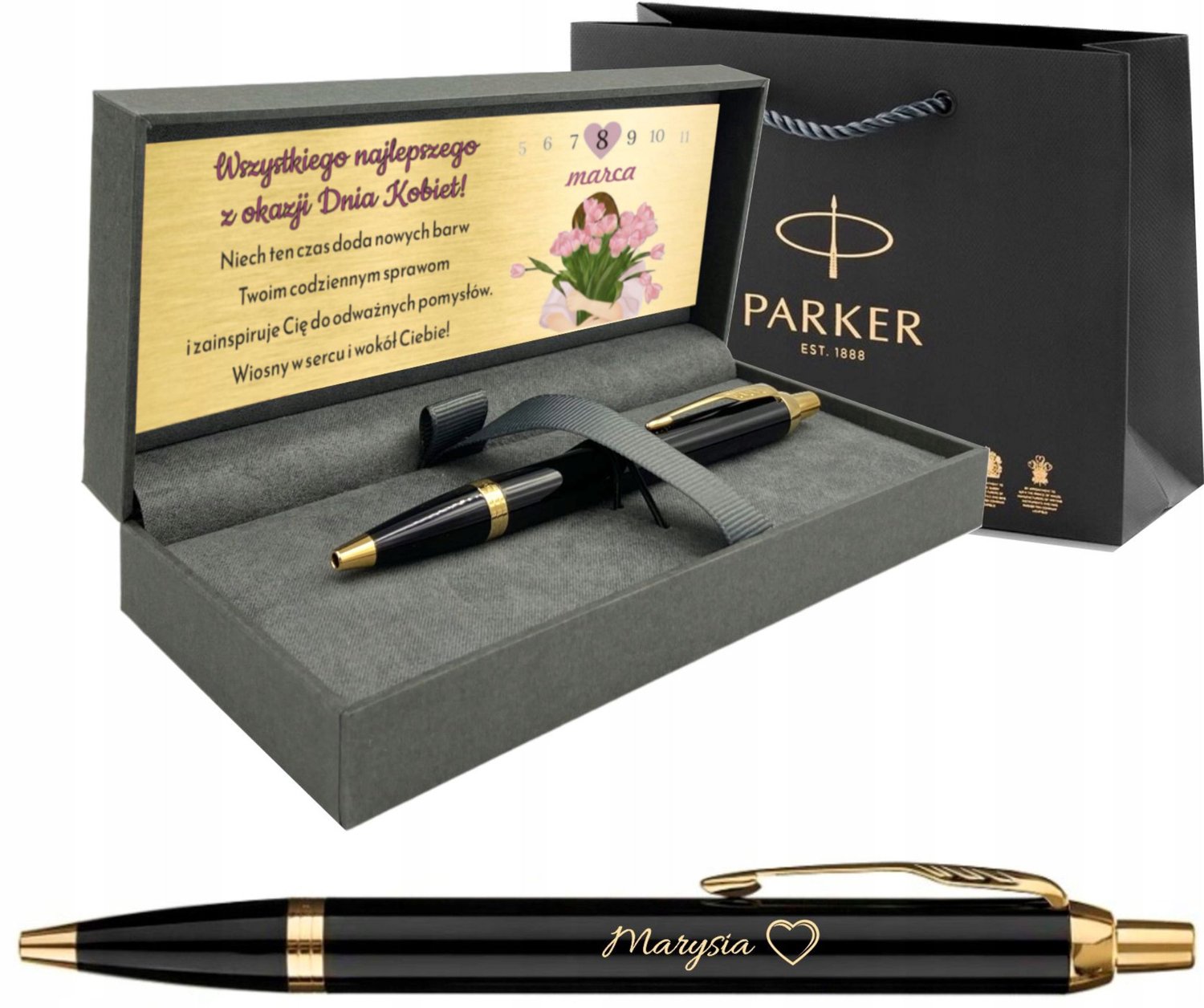Parker IM Zwart GT Goud met Gravure - Luxe Cadeau