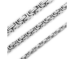 RWQIAN Byzantine Chain for Men, Byzantine Link Chain, Stainless Steel, Silver/Black/Gold, 50-70 cm - ShopVlot