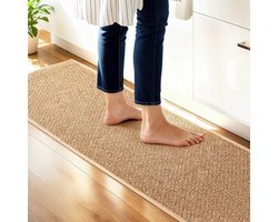 Carvapet Kitchen Mats for Floor, Super Absorbent Kitchen Rugs Non Slip Washable, Rubber Backing Soft Chenille Braided Kitchen Floor Mat, Standing Mat