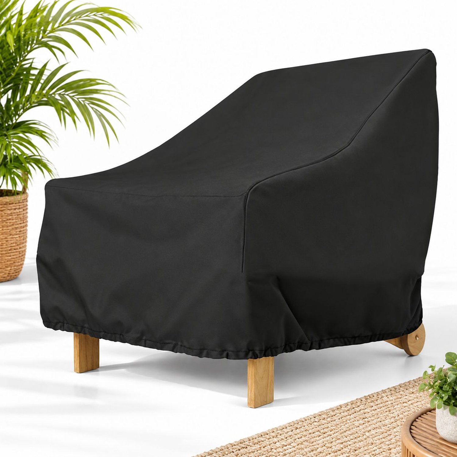 VHV Waterdichte Stoelhoes - Tuinstoel hoes – 80 x 85 x 91 cm – Waterdichte en UV-bestendige Beschermhoes voor Tuinstoelen Zwart