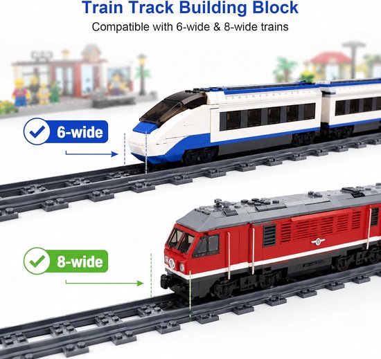Treinspoorset met rechte en gebogen rails, 35 stuks — afbeelding 3