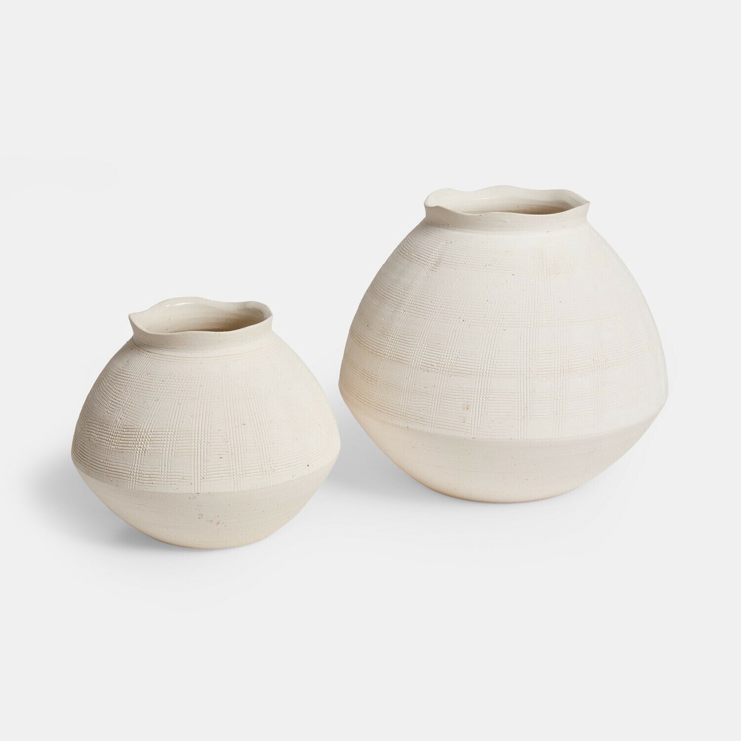 Loberon Vaas set van 2 Torovina crème