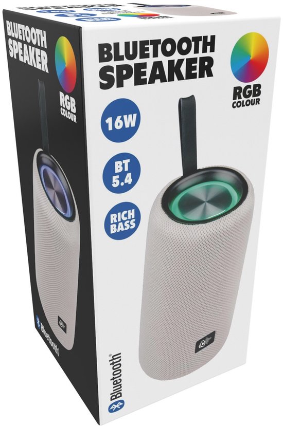 Bluetooth Speaker 16W - Draadloze Speaker Met LED-Verlichting - TWS-Koppeling - Bluetooth 5.4 - USB-C Oplaadbaar - Geschikt Voor Partybox, Karaoke En Muziek Streamen — afbeelding 4