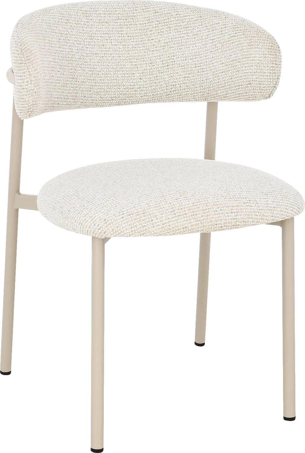 Goossens Eetkamerstoel Siem - Beige - Stof - Zonder Armleuning