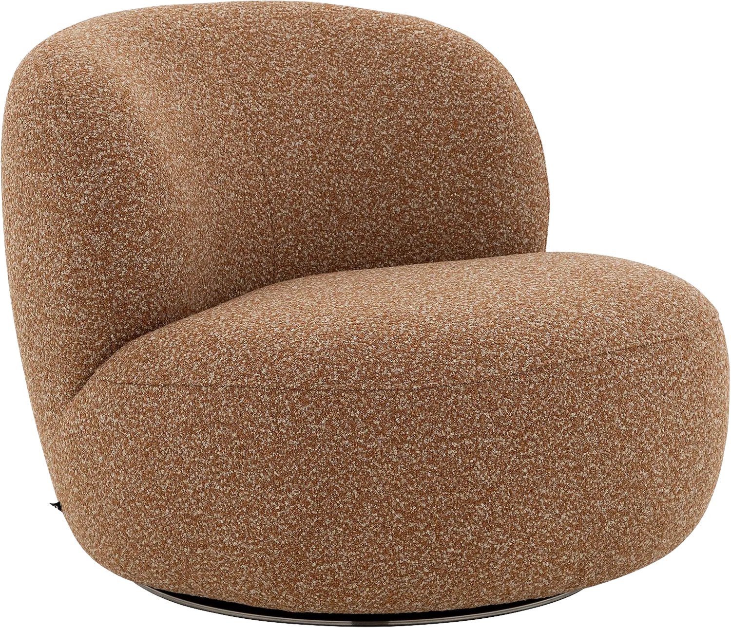 Goossens Draaifauteuil Avi - Stof - Bruin - Draaibaar