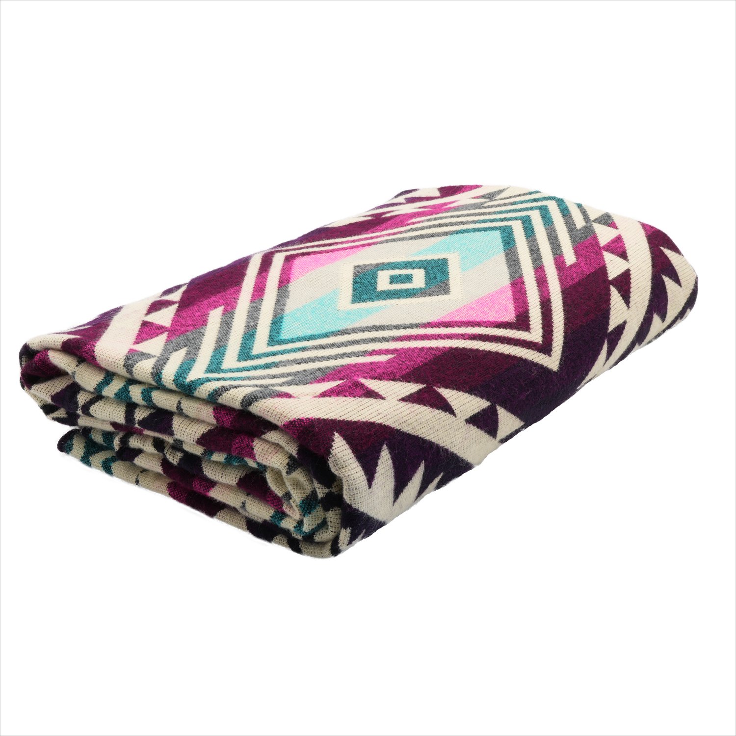 True Native Native plaid - Fairtrade - Ecuador - Woondeken - 200 x 230cm Roze