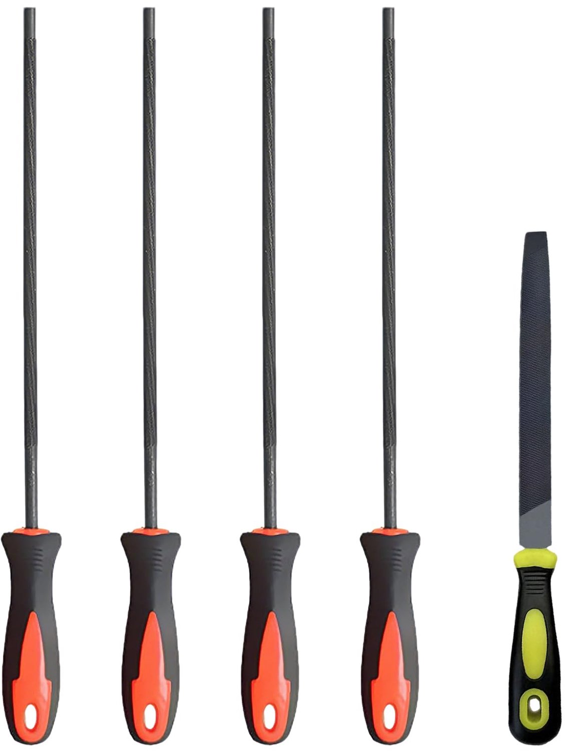 Set van 5 Kettingzaagvijlen en Platte Vijlen, Handgereedschap