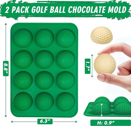 Golfbal Chocoladevorm Silicone Set van 2 — afbeelding 5