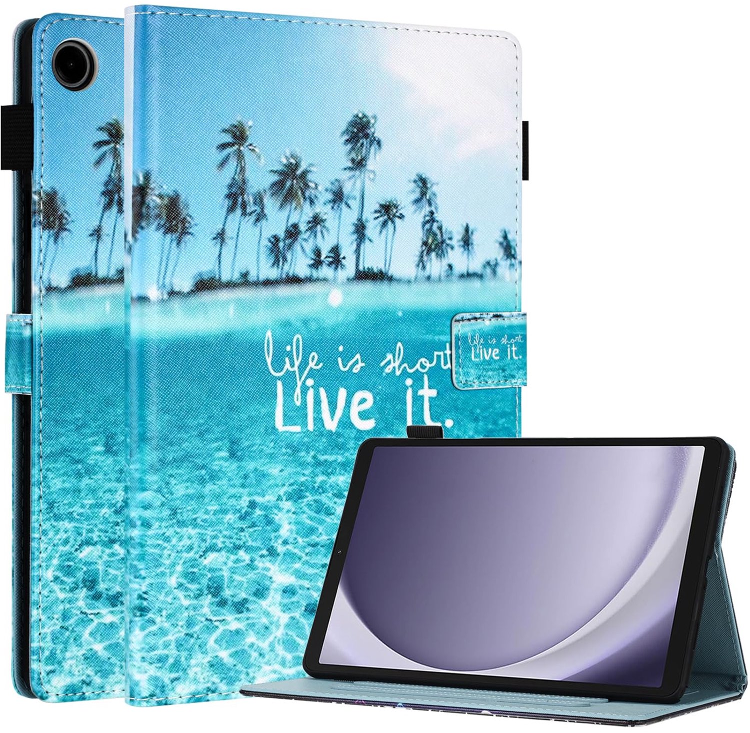 Case voor Samsung Galaxy Tab A9 8.7 Inch 2023 - Kunstlederen Cover met Stand en Kaartsleuven