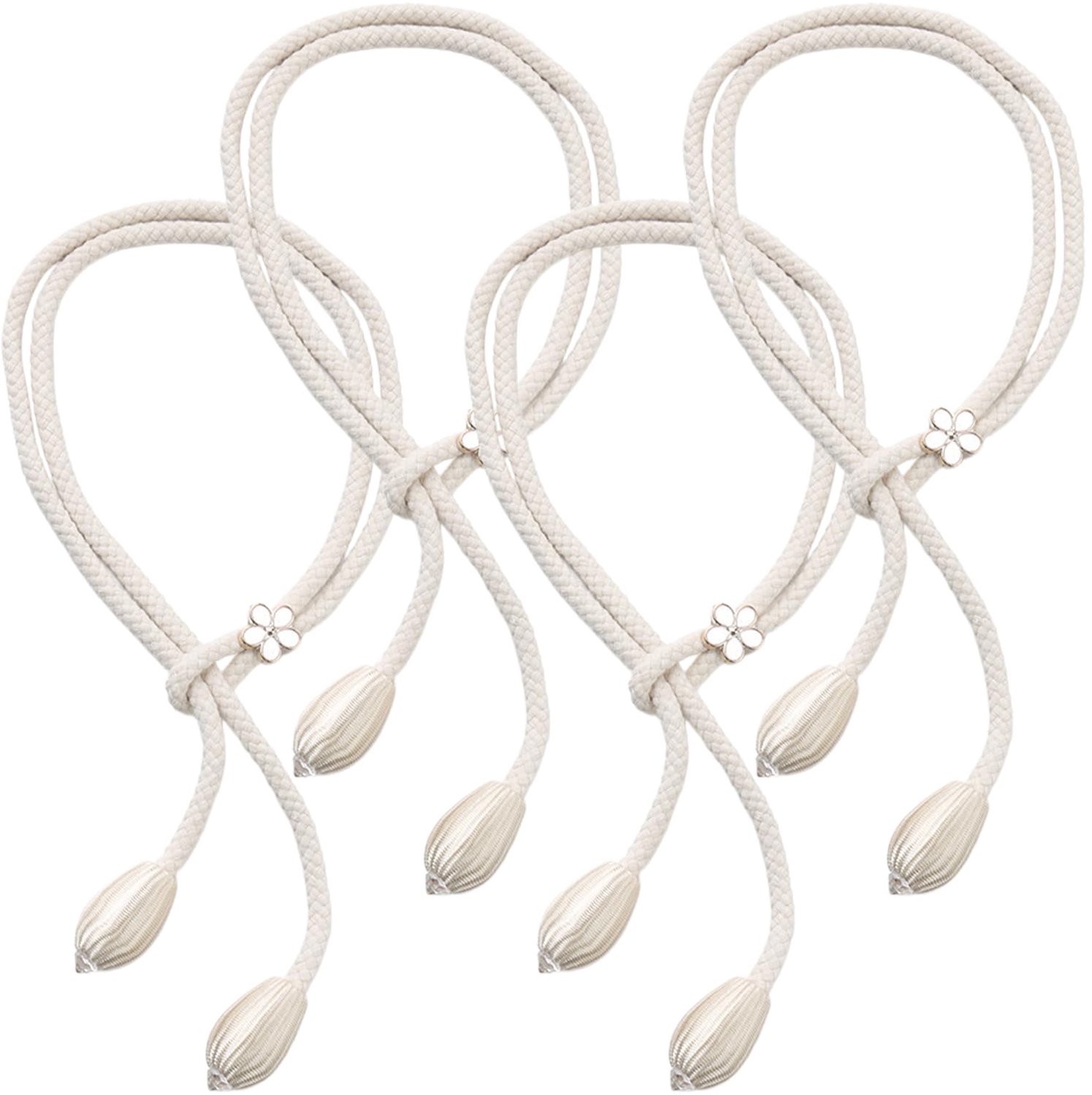Set van 4 Beige Katoenen Gordijnhouders