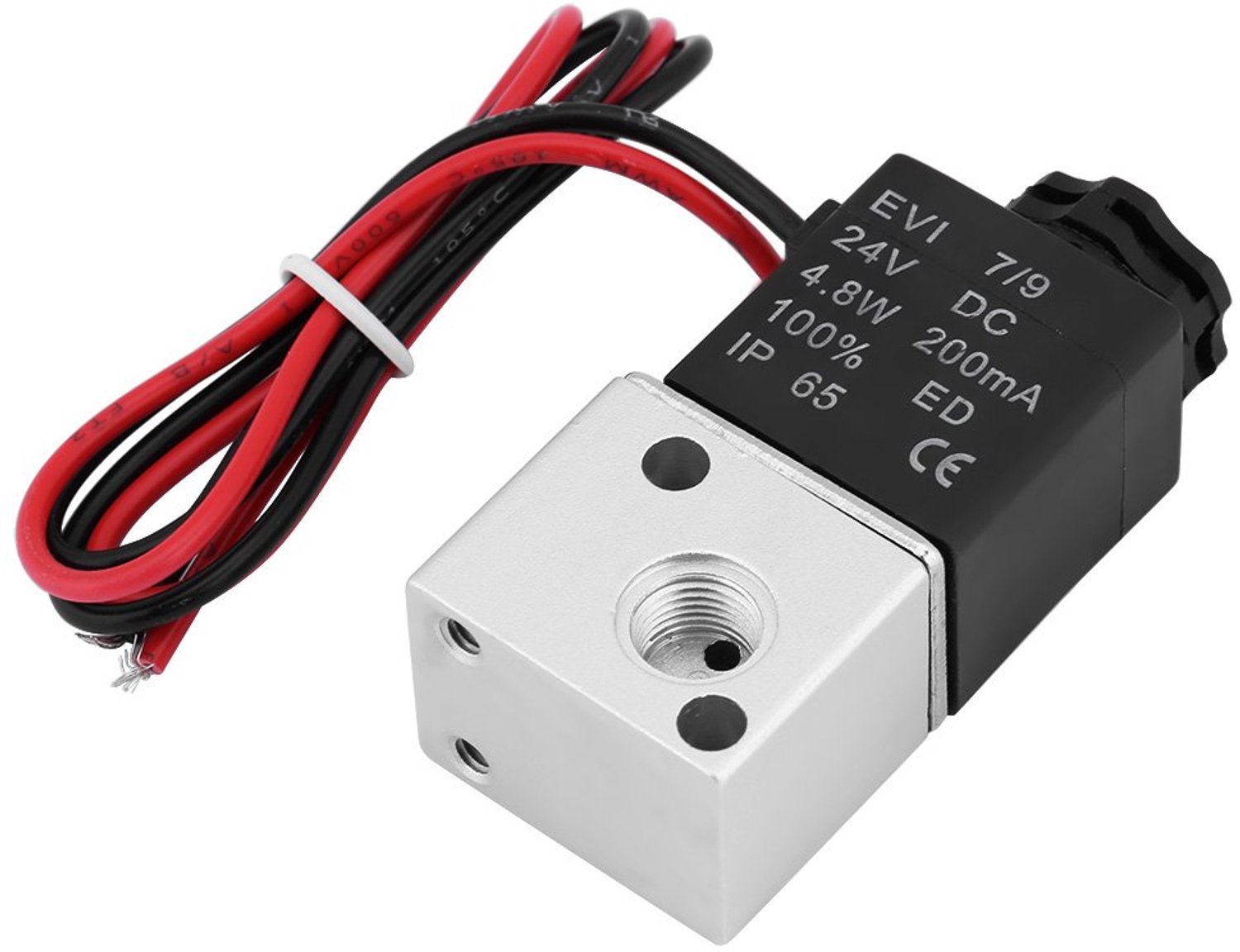 Solenoïdeventiel 3-Weg 2-Positie - Normaal Gesloten - Messing - 1/8 Inch BSP - DC 12V/24V - IP65 Bescherming - Pneumatisch Ventiel