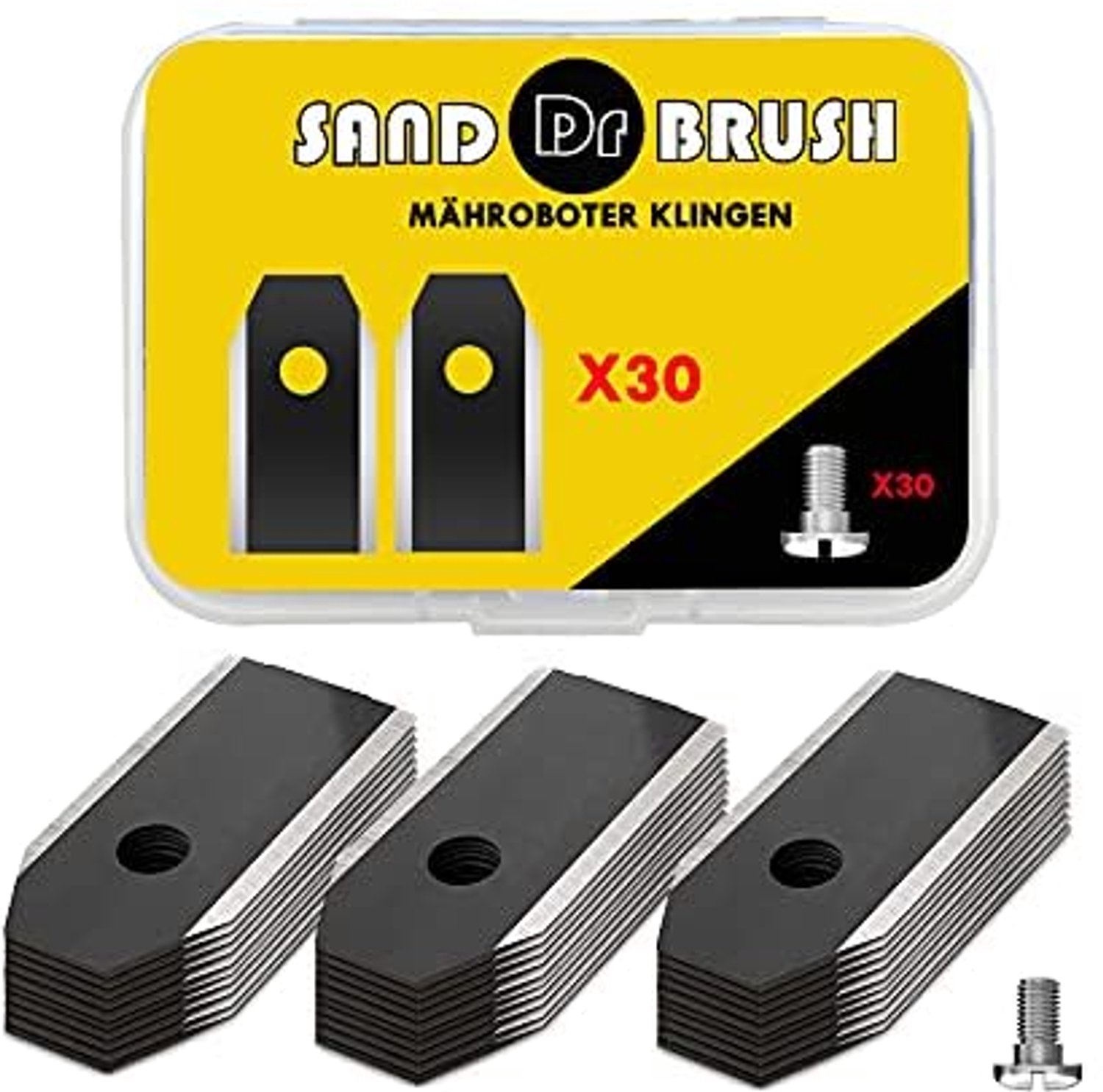 30 Stuks Titanium Messen voor Robotmaaiers met Schroeven