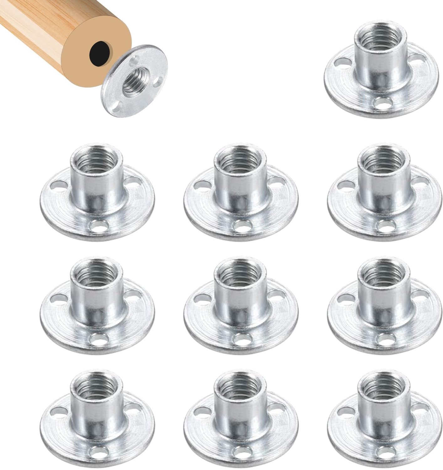 T-groef Moeren M8, Set van 10 Stuks