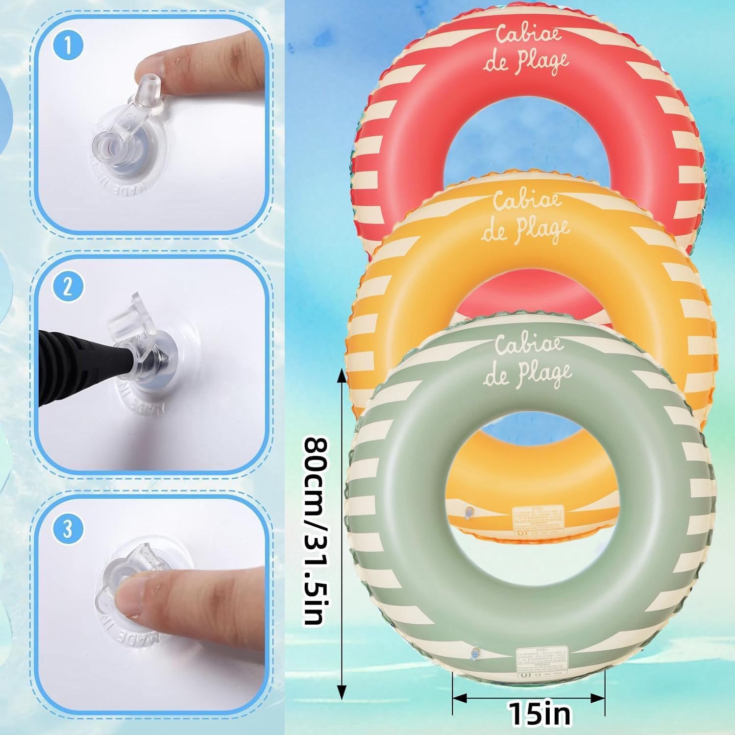 Opblaasbare Retro Zwemring voor Kinderpoolparty's – foto 5