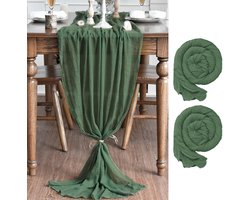 Artoid Mode Mesh Tafel Runner - Boho Stijl in Forest Green voor Feestelijke Decoratie