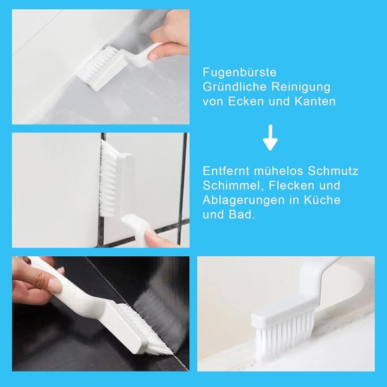 Voegenreinigers 4-delig - Harde borstels - Voor tegelvoegen en badkamer - Effectieve reiniging - ServiceTopper — afbeelding 3