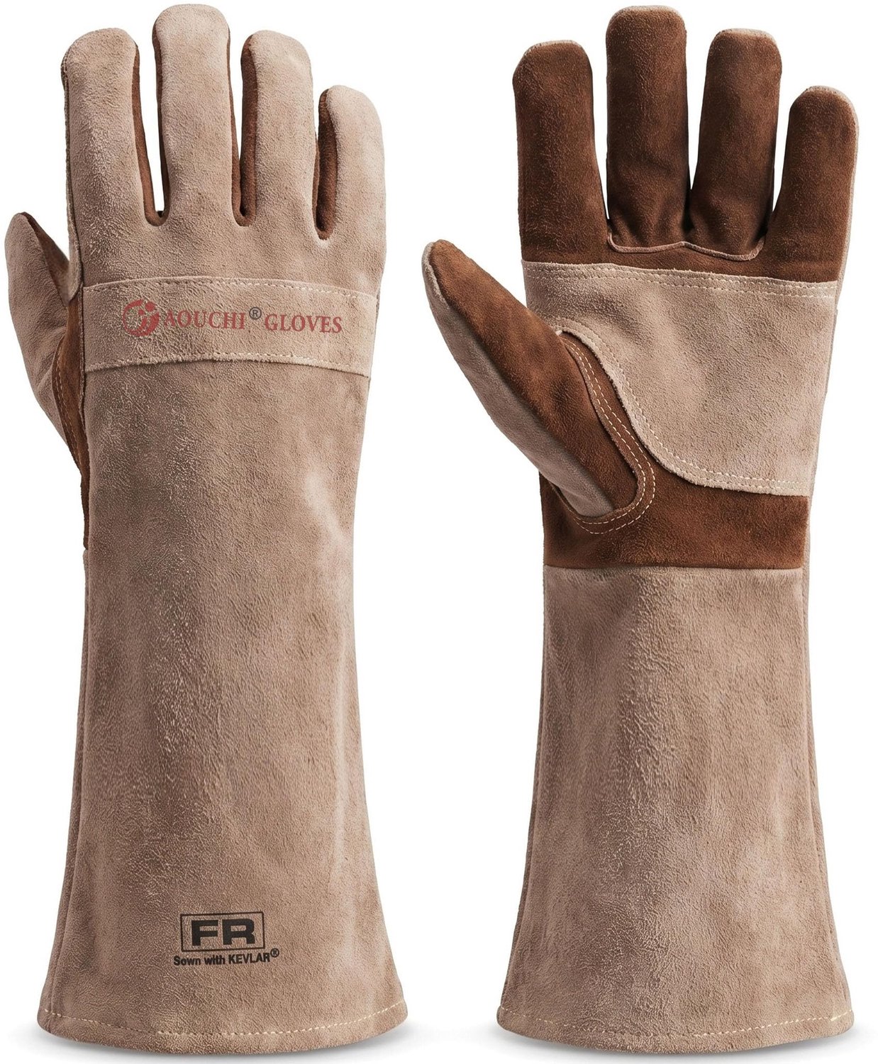 Vuurvaste BBQ Lashandschoenen met Lange Mouwen (Brown, M)