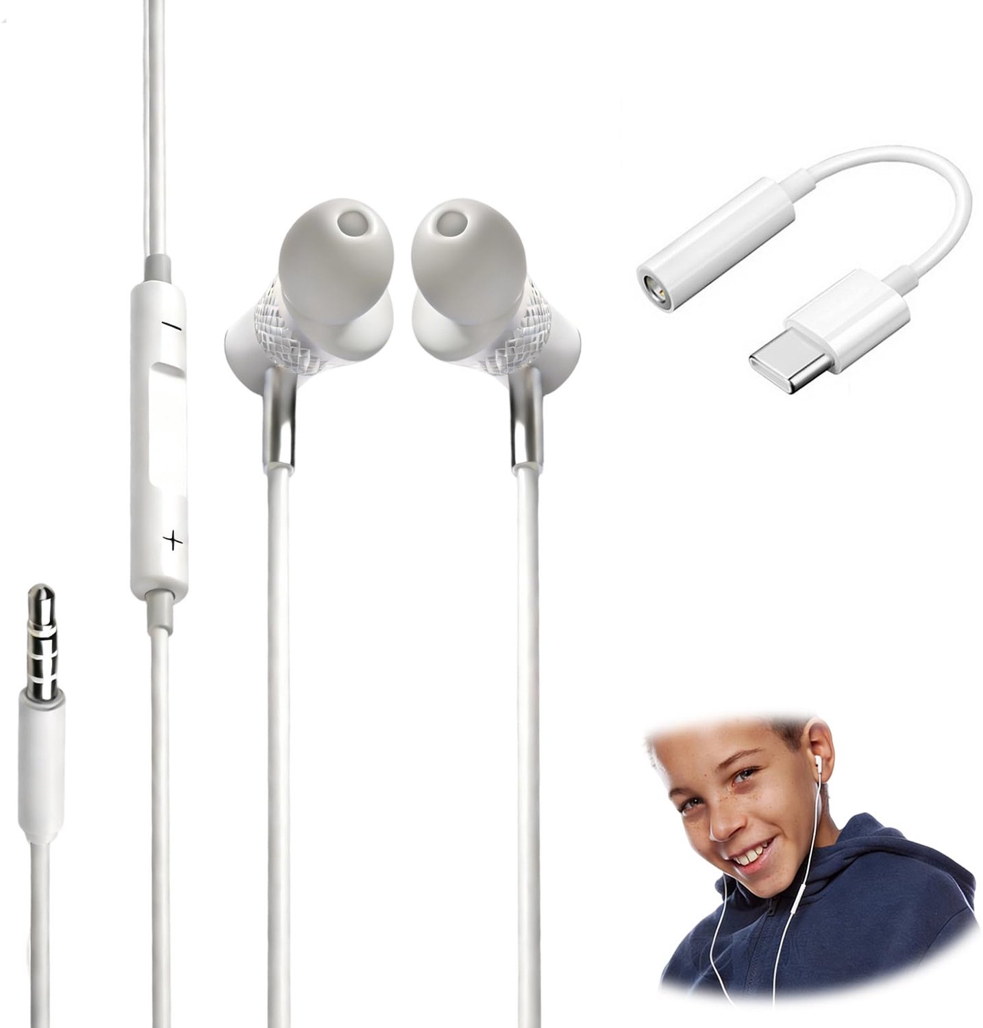 In-Ear Koptelefoon met Microfoon en Adapter voor Muziek en Games