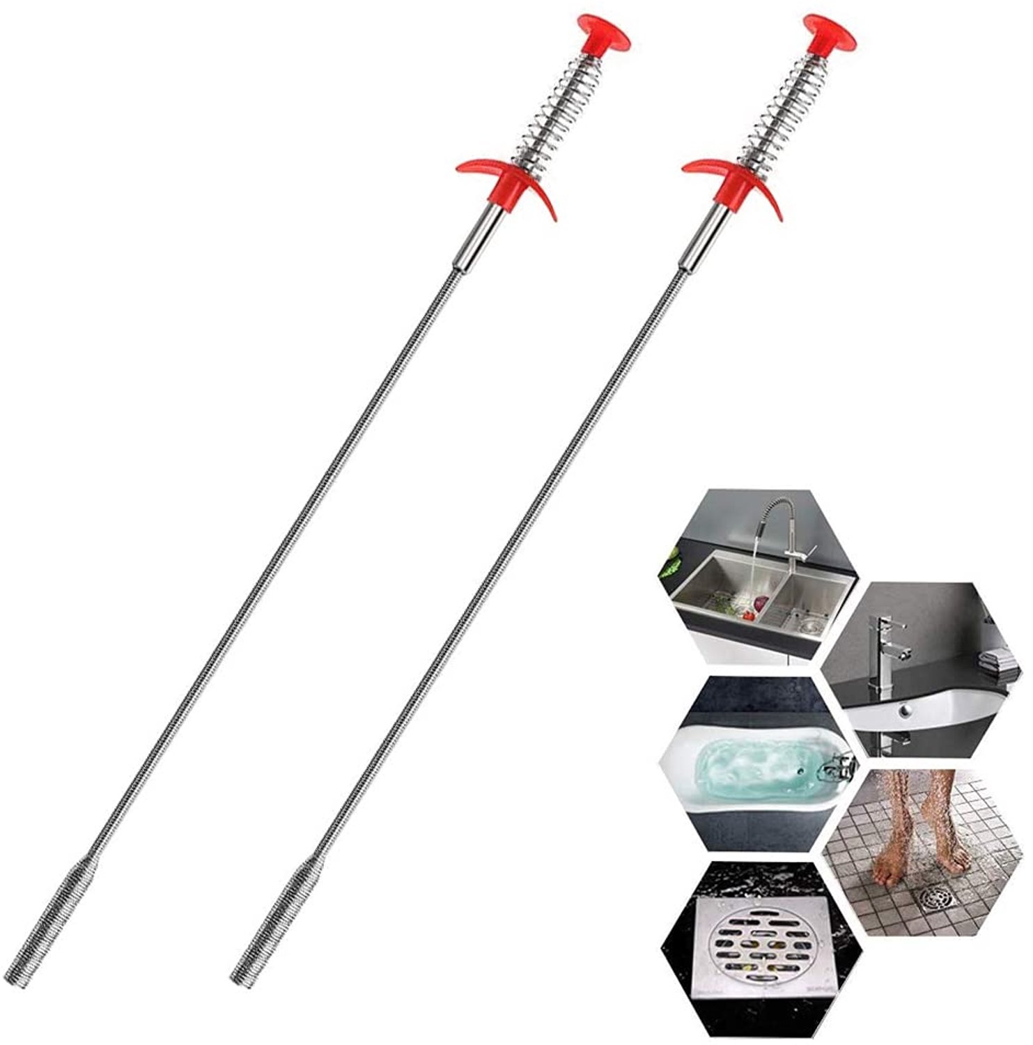 2 Stuks Flexibele Grijptool voor Afvoer en Verstopte Gaten