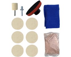 Car Glass Polishing Set - Windscreen Krassen Herstel - Eenvoudig in Gebruik - Polijstset voor Ruit - Geschikt voor Auto's - 100g Ceroxide...