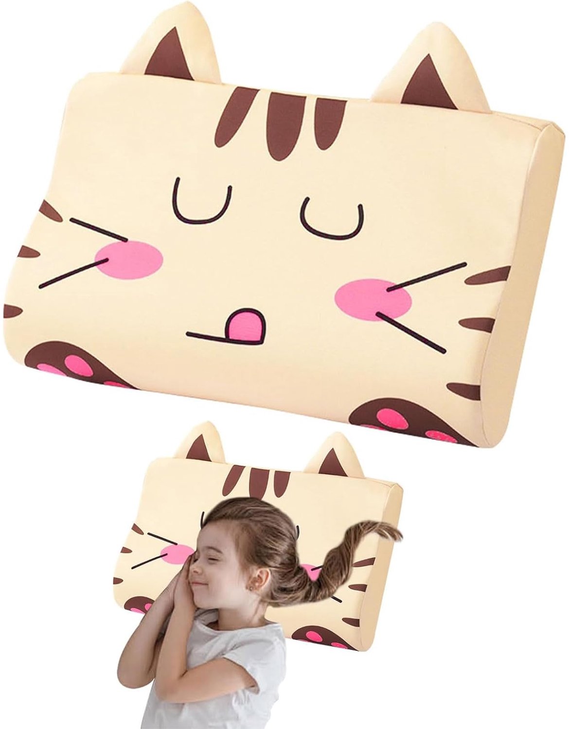 Ergonomisch Kinderkussen 44 x 27 cm met Kawaii Dierenthema