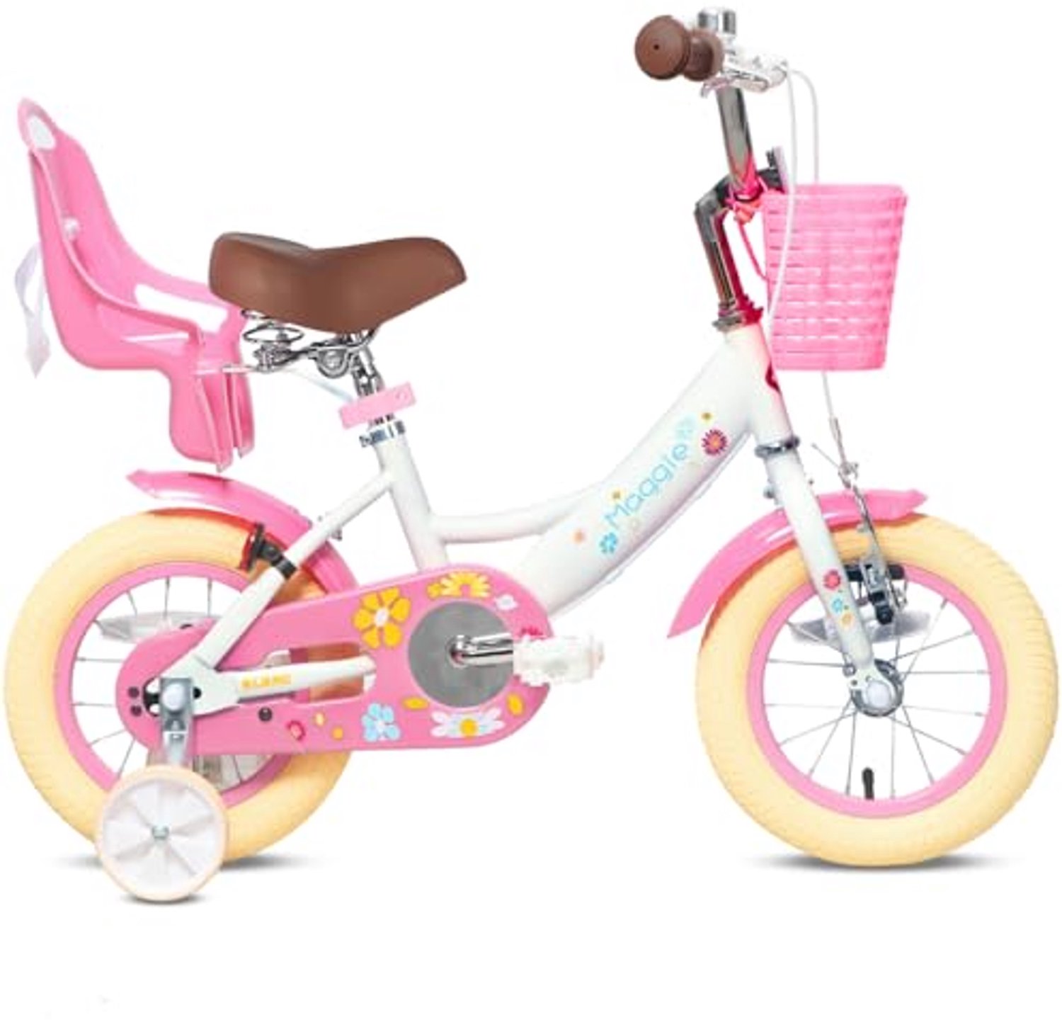 Meisjesfiets met Poppenzitje en Steunwielen