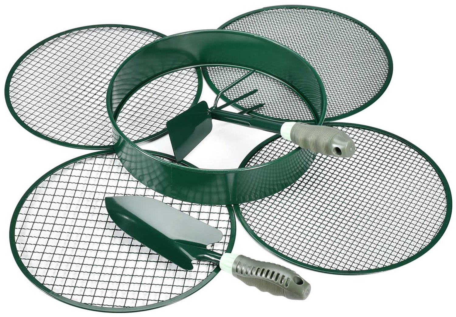 Tuinzeef 30 cm - Roestvrij Staal - 4-in-1 Inzetstukken 3/6/9/12 mm - Tuingereedschap - Schep/Schoffel - Duurzaam Gebruik - Grondzeef
