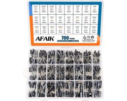 Elkos Capacitor Set - 700 Stuks, Electrolytic Capacitors van 0.1 uF tot 1000 uF