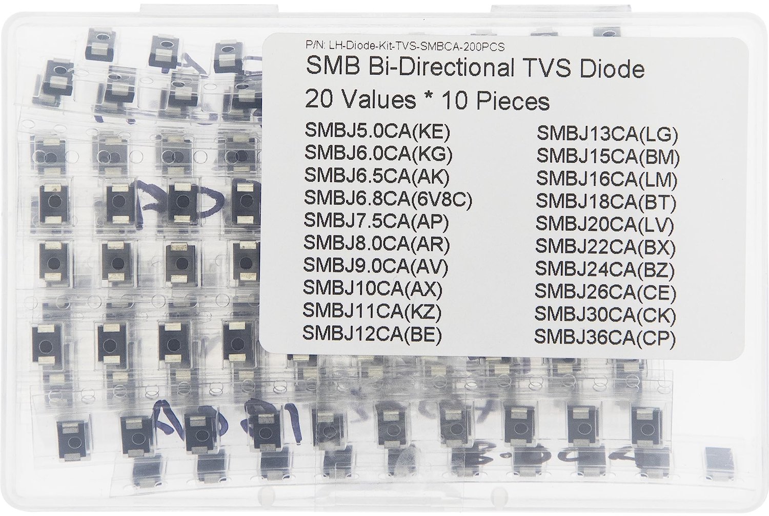 SMB 600W TVS Bi-Directionele Beveiligingsdiodes Kit