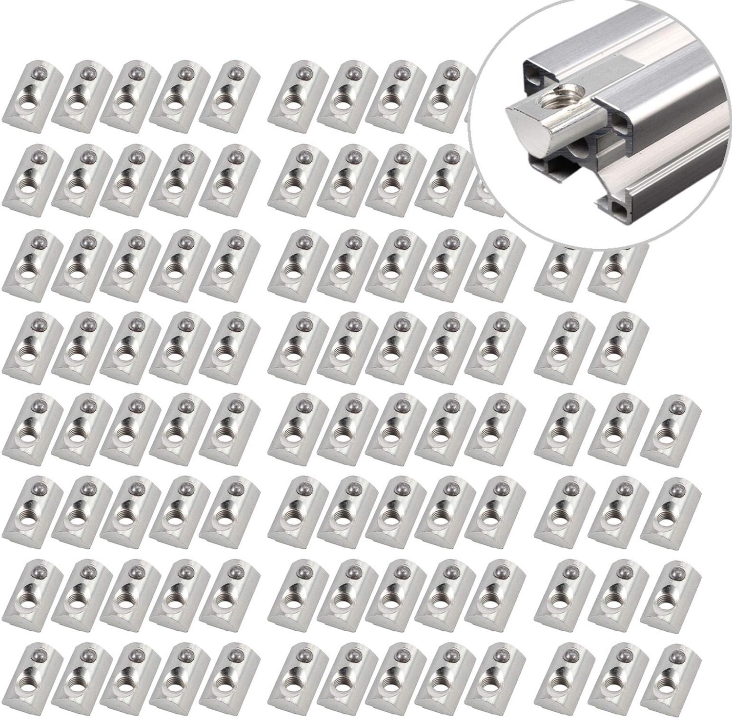 100 Stuks Roll-in M6 T Moeren voor Aluminium Profielen