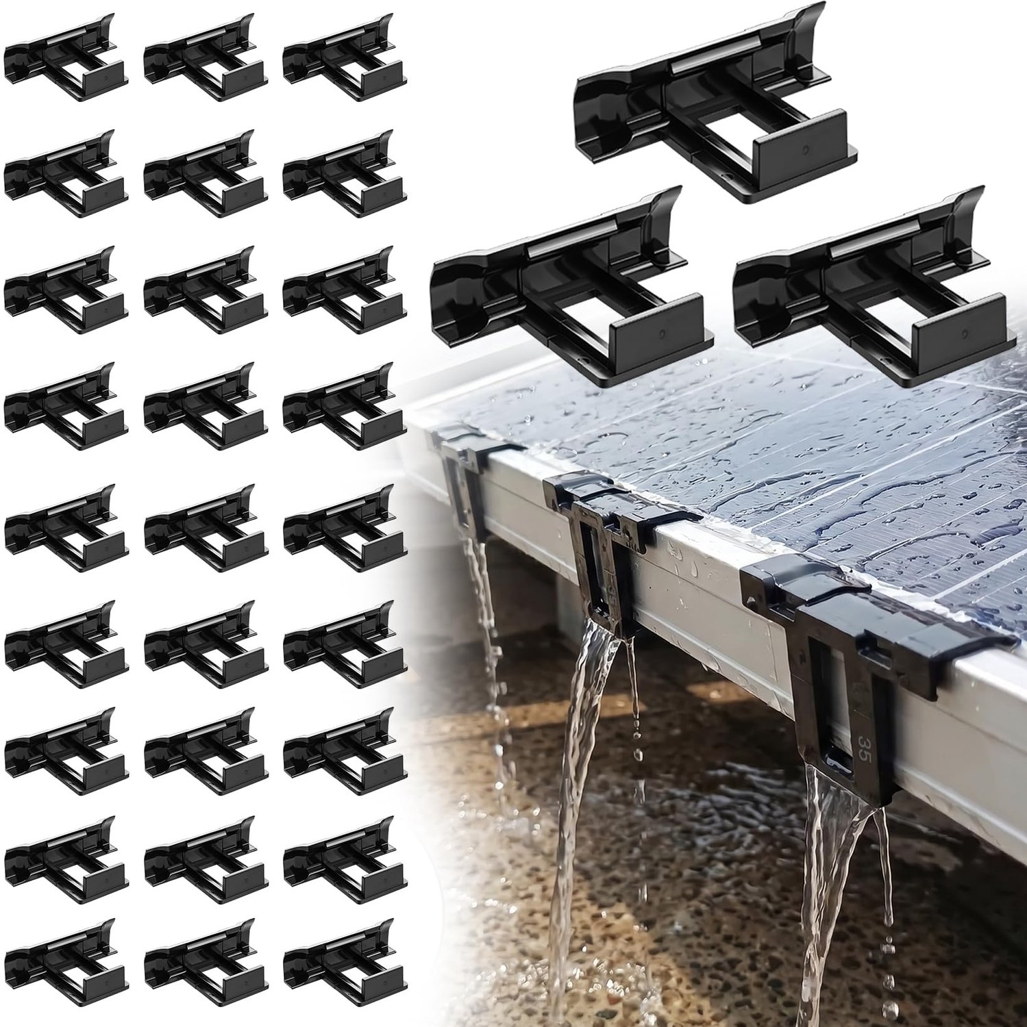 30 Stuks Waterafvoerclips voor Zonnepanelen - Duurzaam en Lichtgewicht