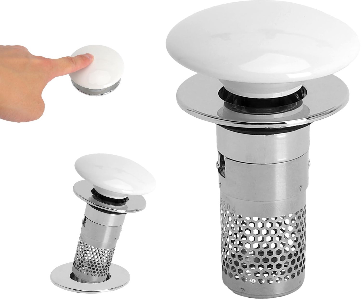 Pop-Up Afvoerplug voor Wastafel, 2 Stuks