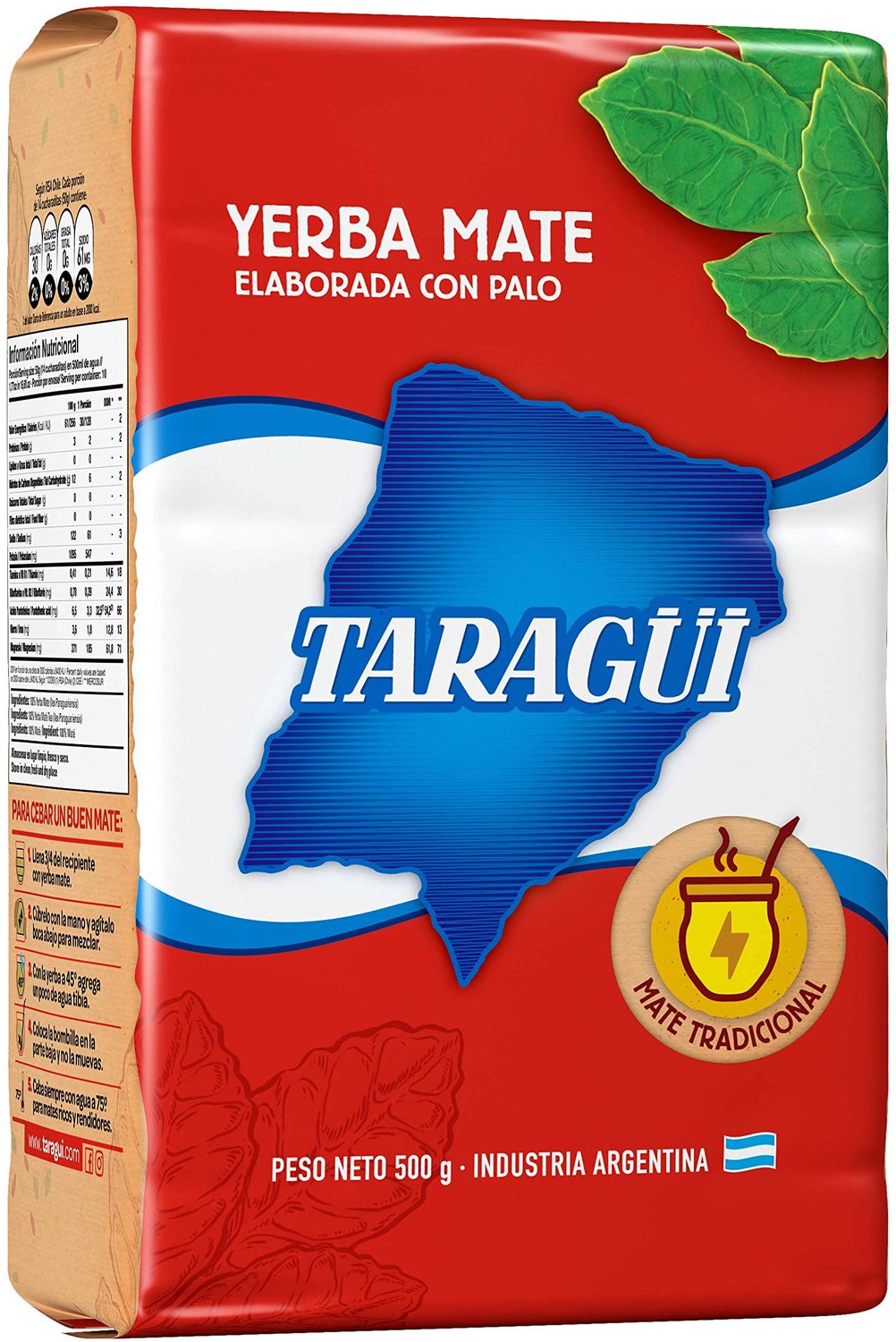 Mate Traditioneel 0,5kg - Taragui - Gezonde Drank - Zuid-Amerikaanse Thee - Verfrissend - Rijke Smaak