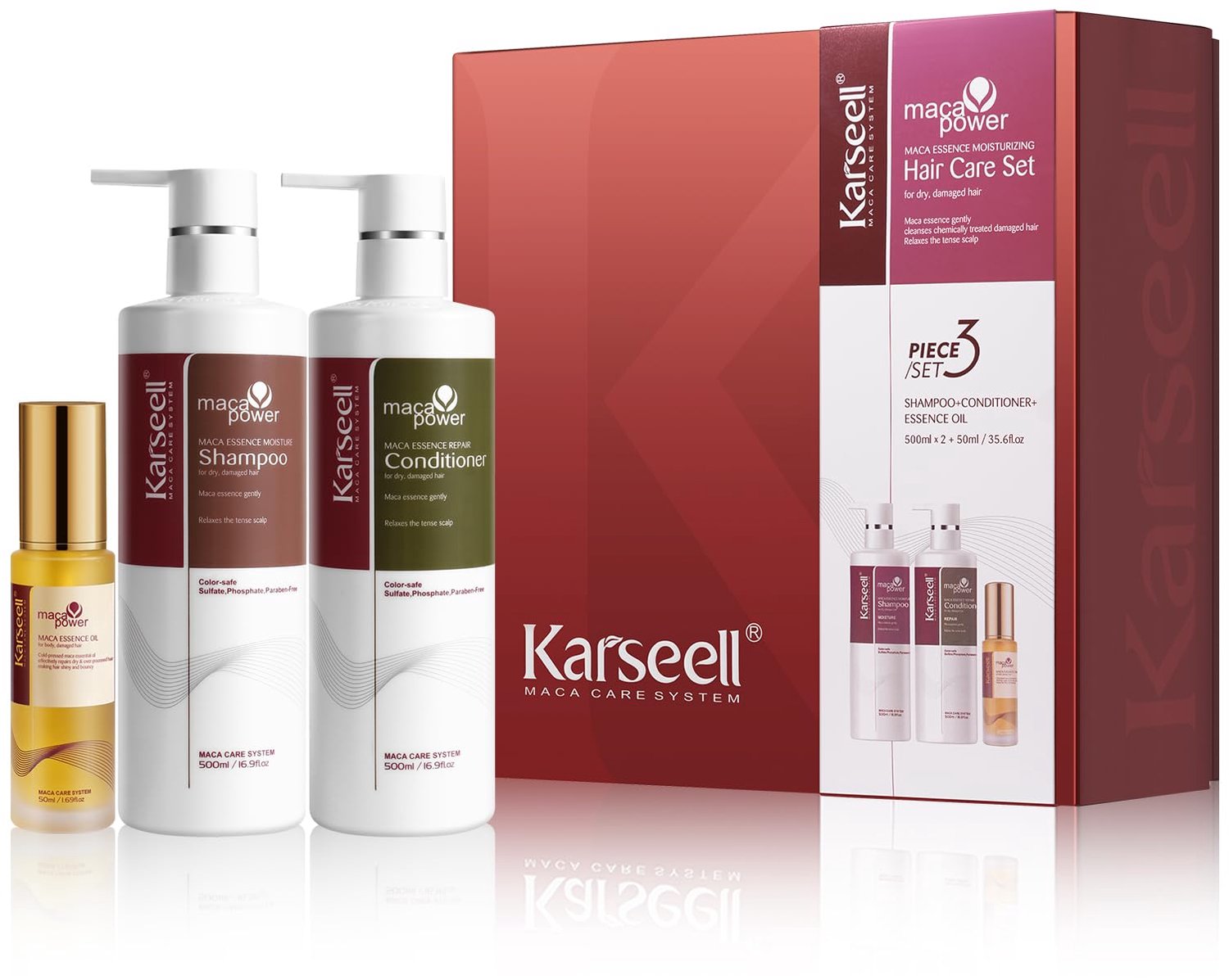 Haarverzorgingsset met Shampoo, Conditioner en Haarolie
