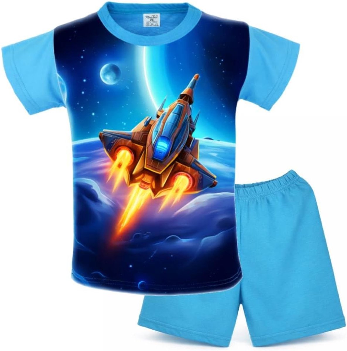 Pyjama jongen korte mouwen | 100% katoen | pyjama jongen zomer | nachtkleding | pyjama set | pyjama kort | blauw | tweedelige pyjama