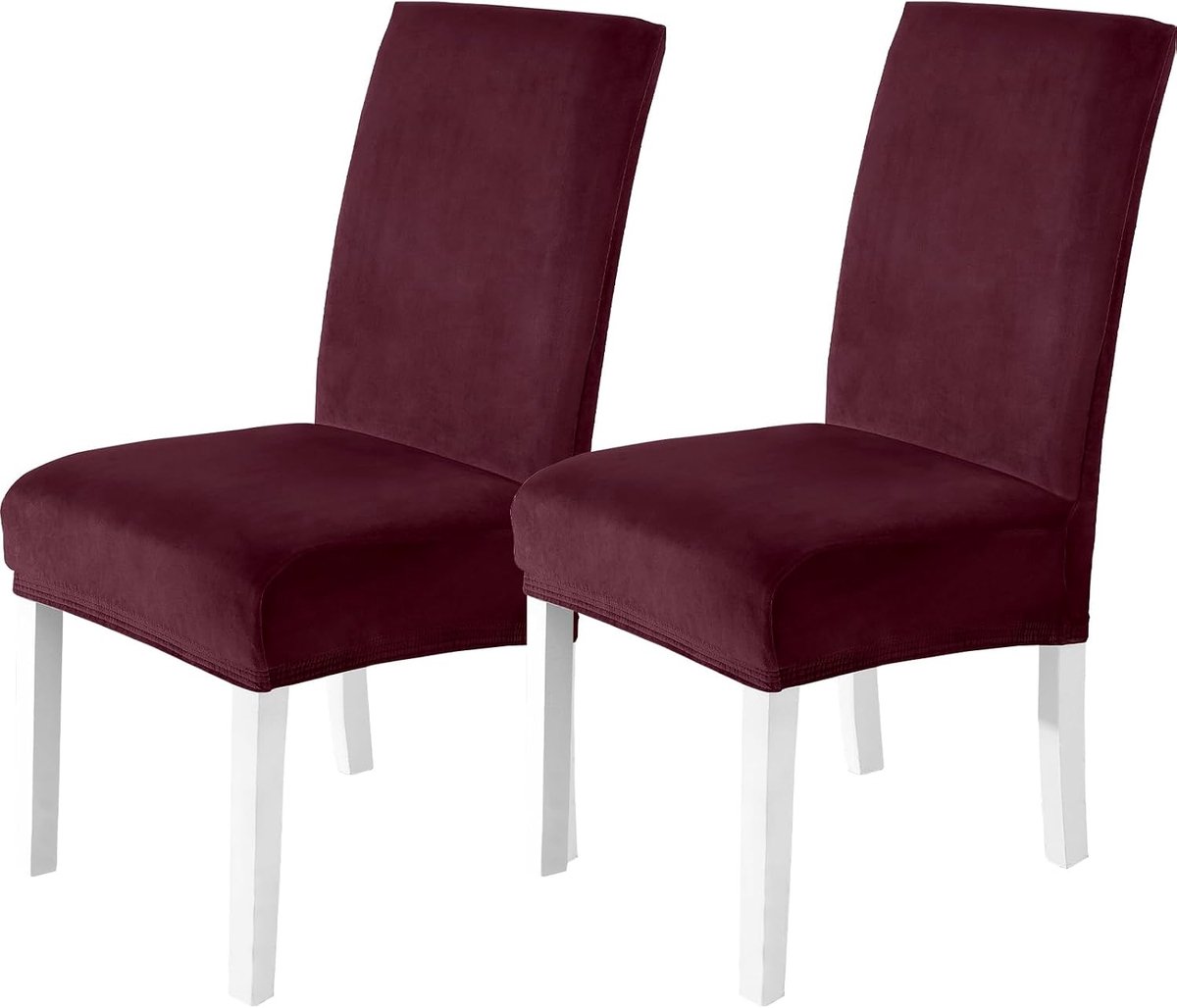 Eetstoelhoezen 2 Stuks, Stretch Stoelhoezen Universele, Moderne Verwijderbare Wasbare Eetkamerstoelhoezen Voor Thuis Restaurant Hotel, Bourgondië