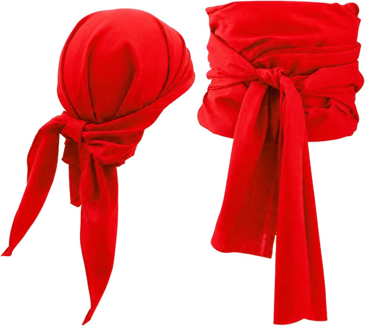 2-delig piraat accessoireset, rode piraat sash band, hoofdband en ceintuur voor Halloween en gemaskerde feesten
