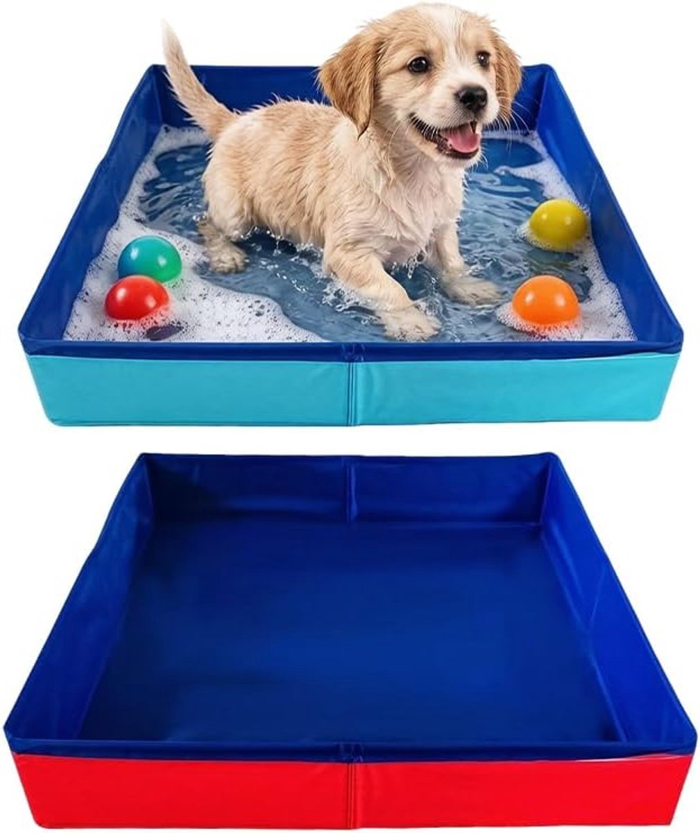 2 stuks opvouwbaar hondenzwembad, hondenbadje, draagbaar zwembad, kinderbadje voor honden, mini-zwembad voor de zomer, huisdierzwembad van pvc, voor kleine honden en katten (50 x 10 cm)