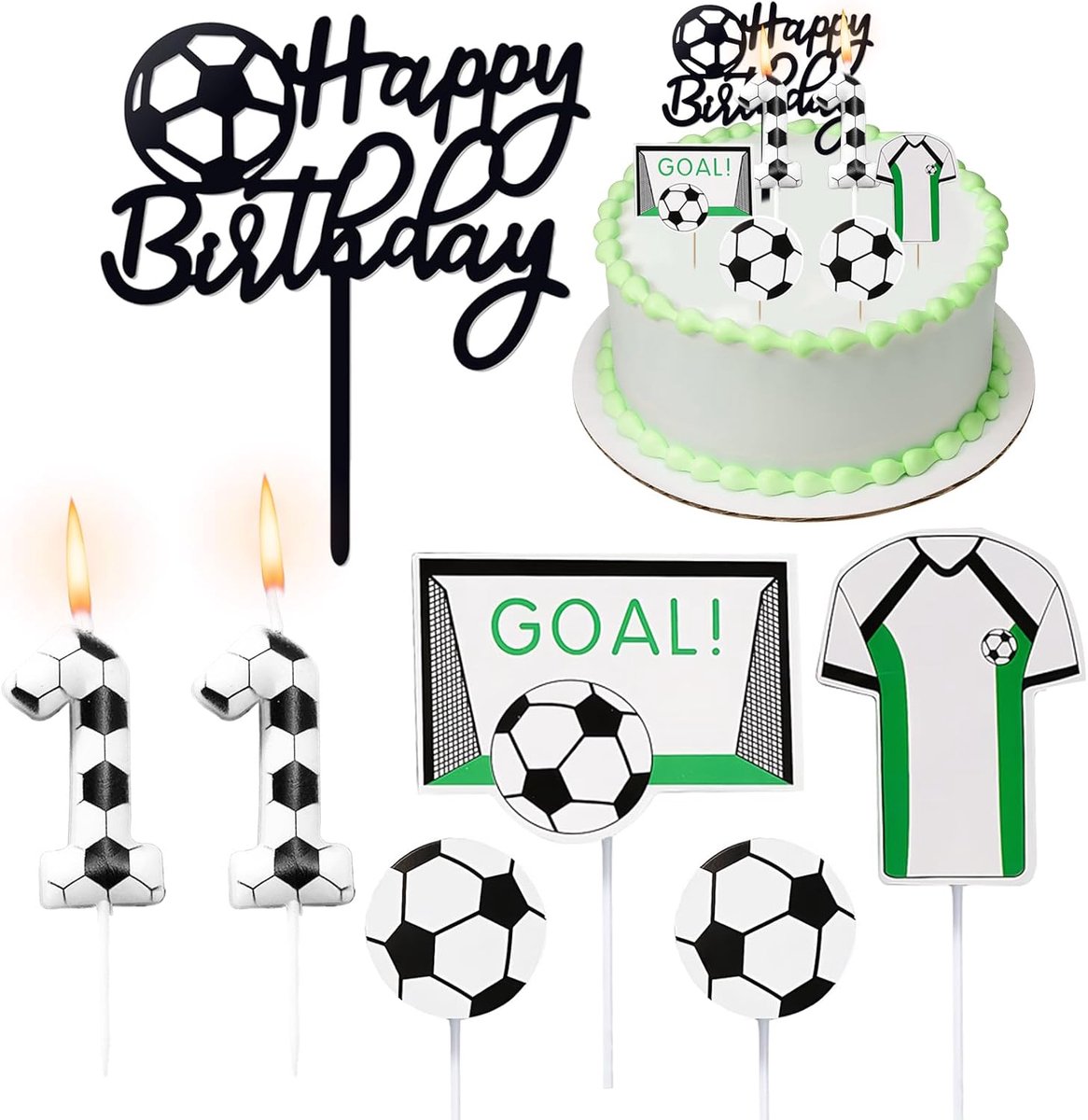 11, cijfers kaarsen verjaardag, voetbaldecoratie, verjaardag kinderen, voetbaltaartdecoratie, 11e verjaardag, jongen, taartdecoratie, voetbal, verjaardagsdecoratie, taartdecoratie