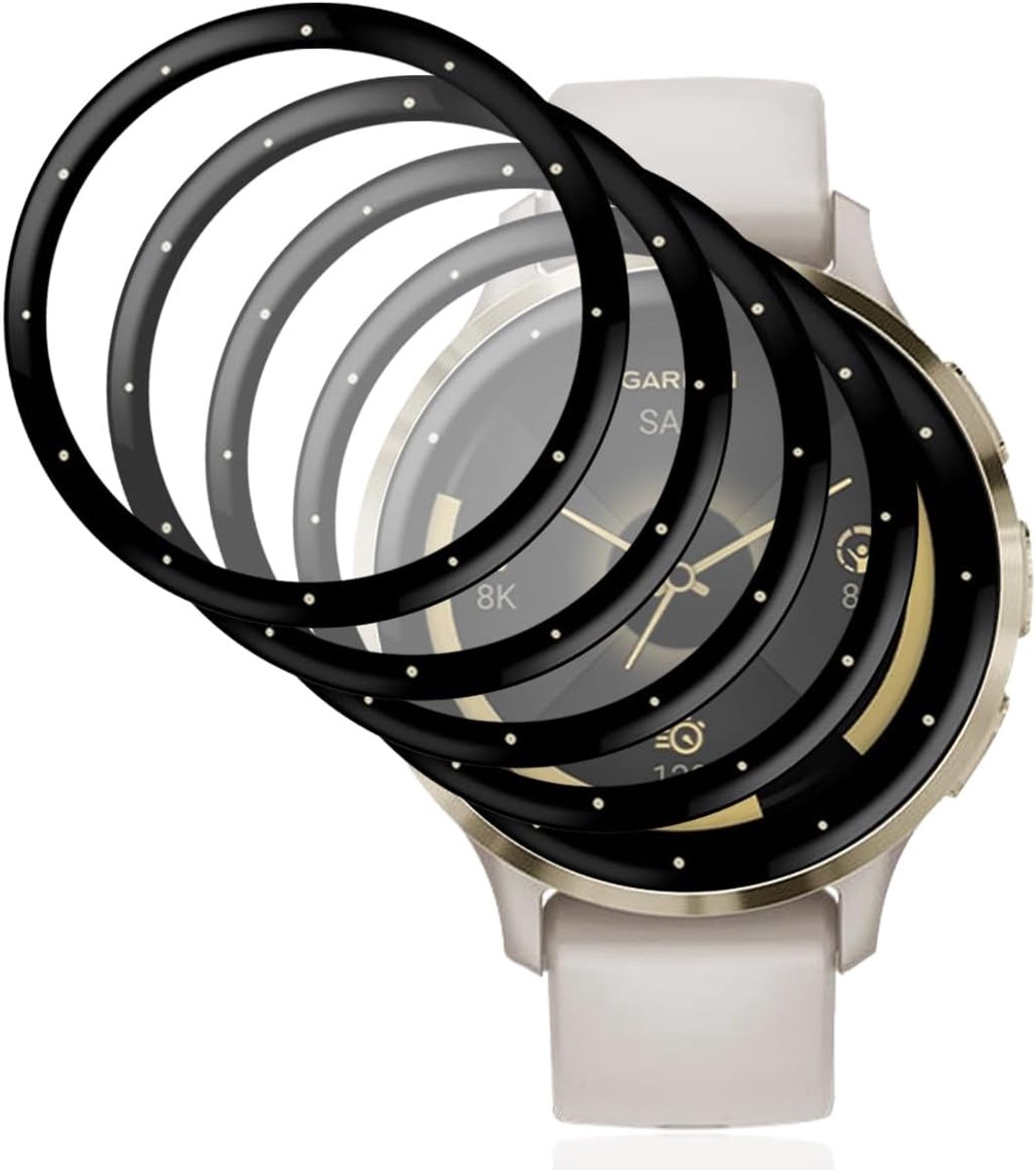 4 stuks displaybeschermfolie compatibel met Garmin Venu 3S 41 mm, [krasbestendig] [3D Curved Full Cover] [aanraakgevoelig] displaybeschermfolie voor Garmin Venu 3S 41 mm