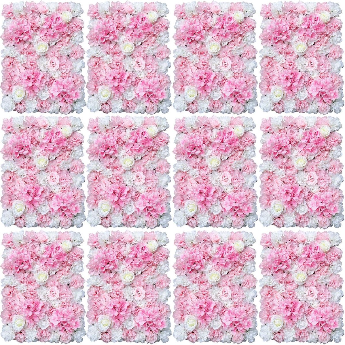 Kunstbloemenwand, rozenwand, rozenwand, decoratieve bloemenwand voor doe-het-zelf, bruiloft, straat, achtergrond, wanddecoratie, 40 x 60 cm (stijl 1)