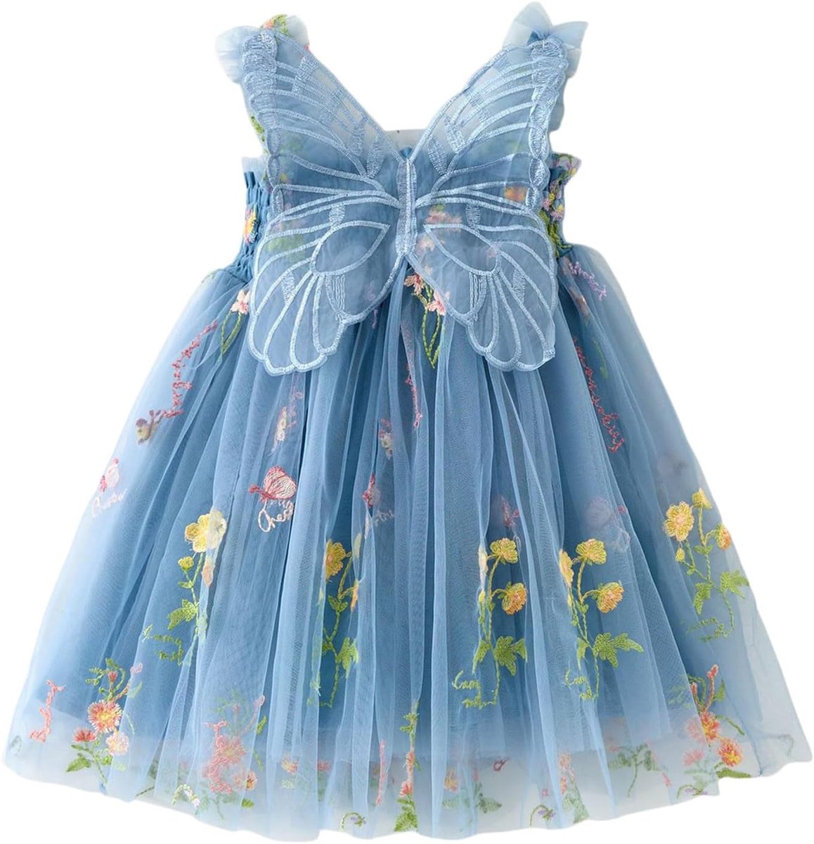 Prinsessenjurk voor meisjes, ceremonie, avond, lang, elegant, chiffon, bloemen, bruiloft, gala, receptie, klein meisje, A6