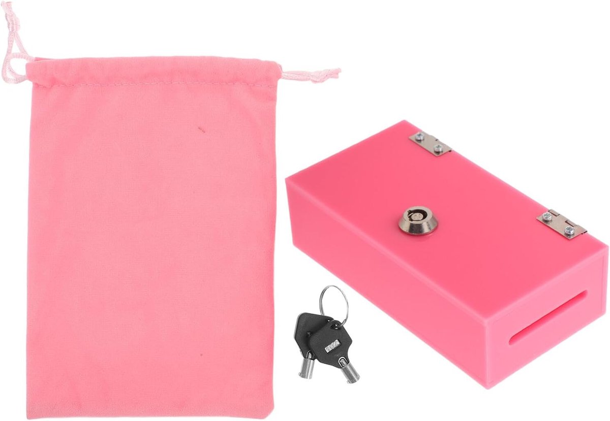 Draagbare Muntdoos Geldcontainer Voor Houder Voor Rekeningen Unieke Geldhouder Kleine Contant Geldkluis Draagbare Contant Geldhouder Muntdozen Dozen Muntenhouder Roze